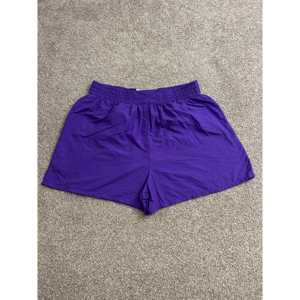 Hana Nylon Athletic Shorts Womens Medium Purple Excellent Elastic Waist 4133-WN